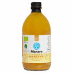 Botella de Vinagre de Manzana Manare con Cúrcuma y Jengibre 500ml, orgánico y natural, disponible en Emporio Nativo
